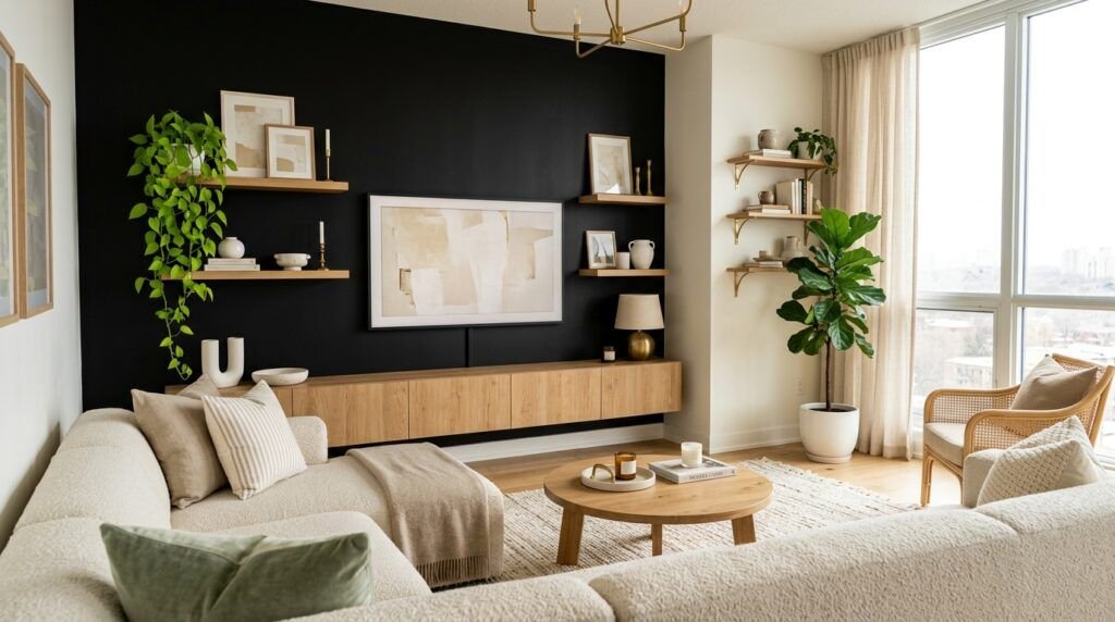 Black TV Wall