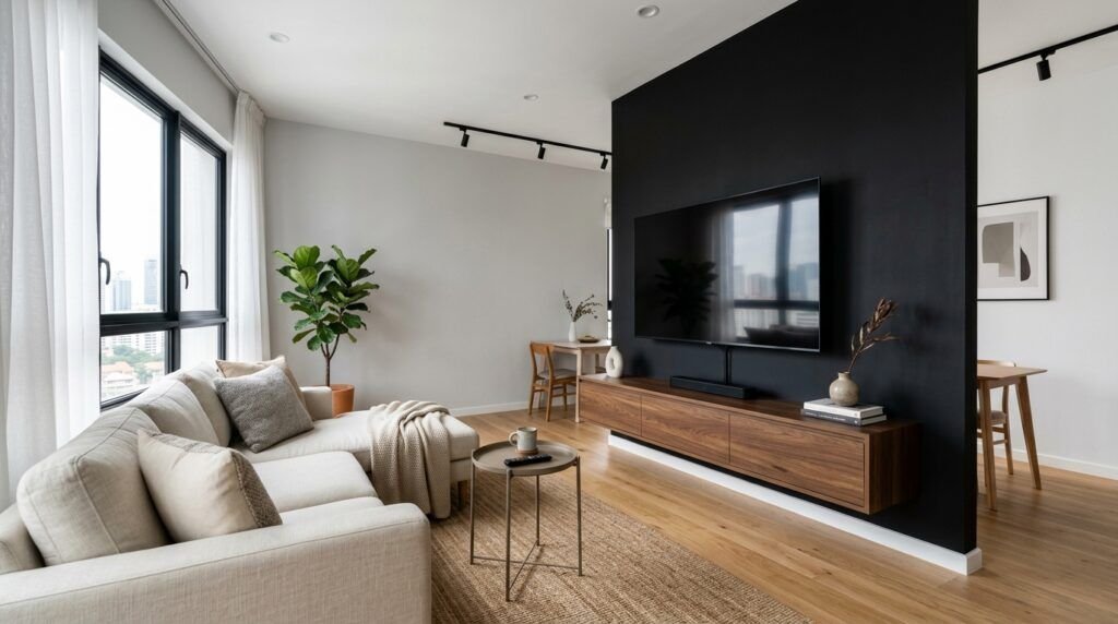 Black TV Wall