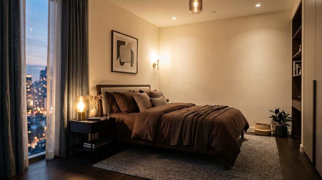 brown bedding