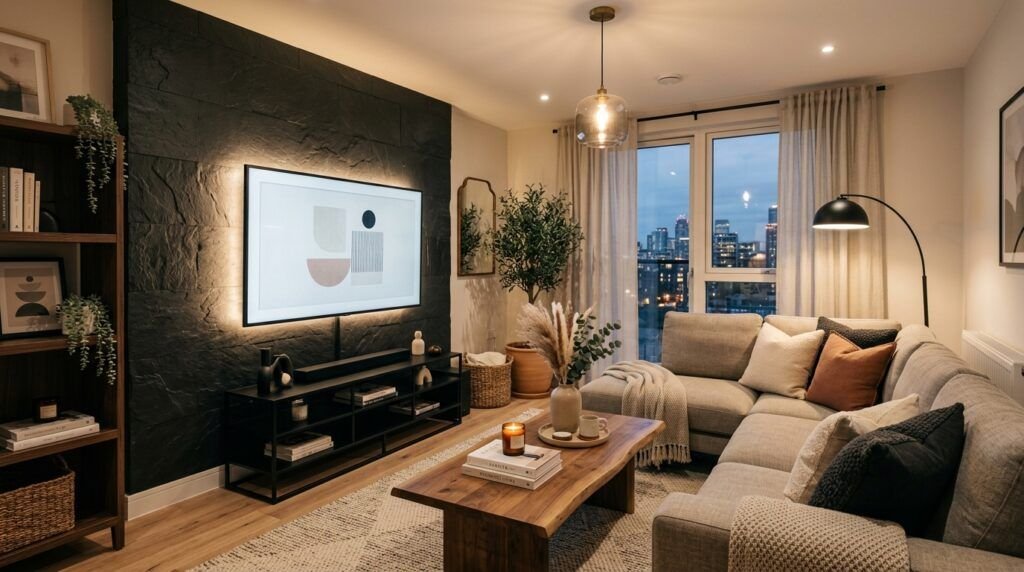 Black TV Wall
