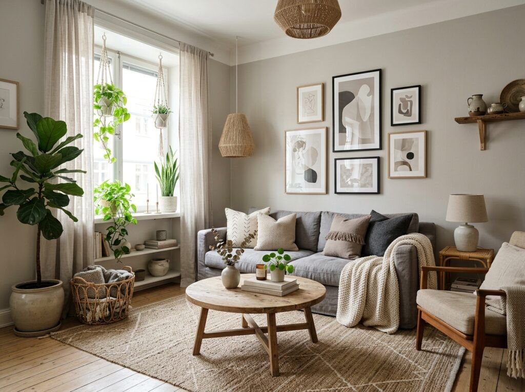 Beautiful Gray Boho Living
