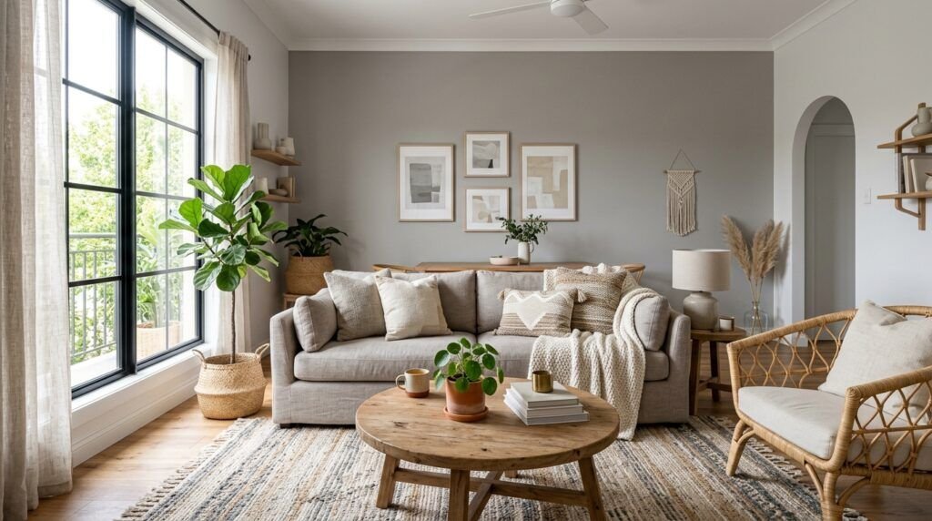 Beautiful Gray Boho Living