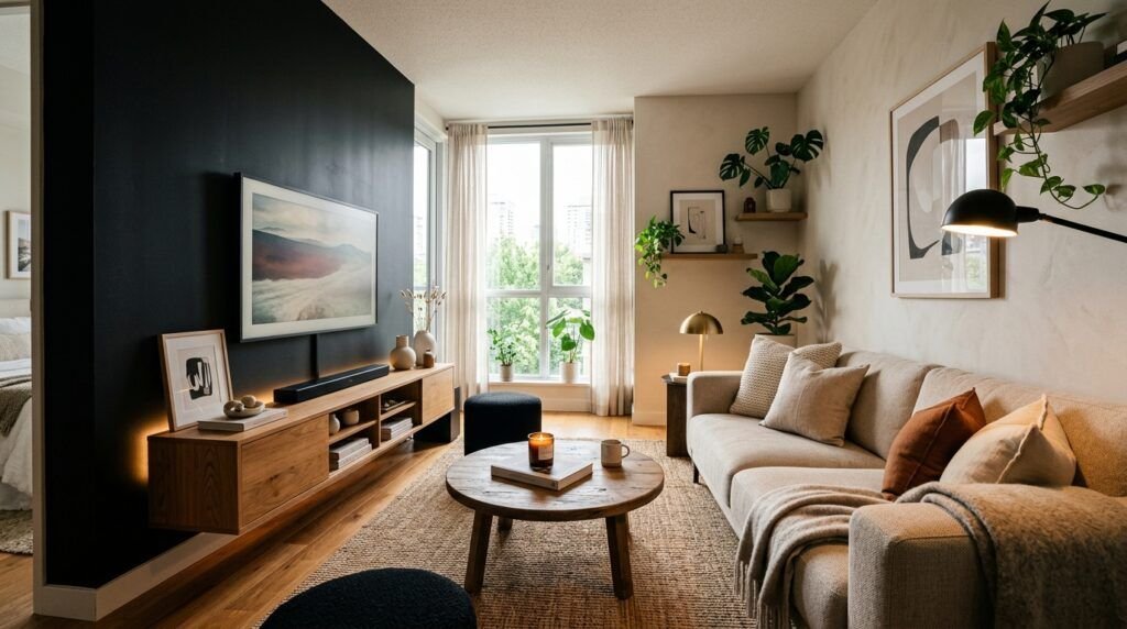 Black TV Wall