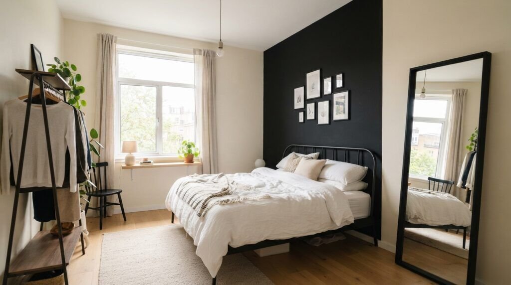 Black Feature Wall Bedroom