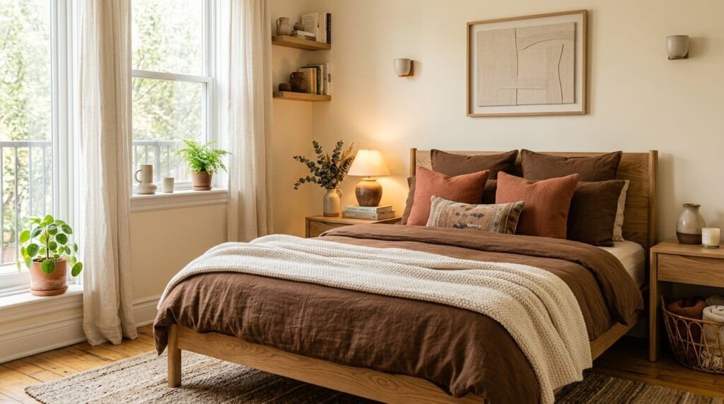 brown bedding