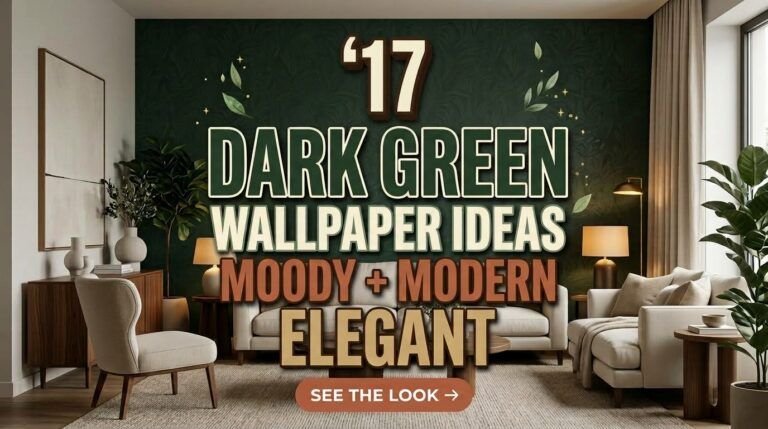 Read more about the article 17 Dark Green Wallpaper Ideas for a Moody, Elegant & Modern Home