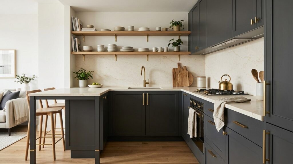 Charcoal Grey & Gold Kitchen Ideas