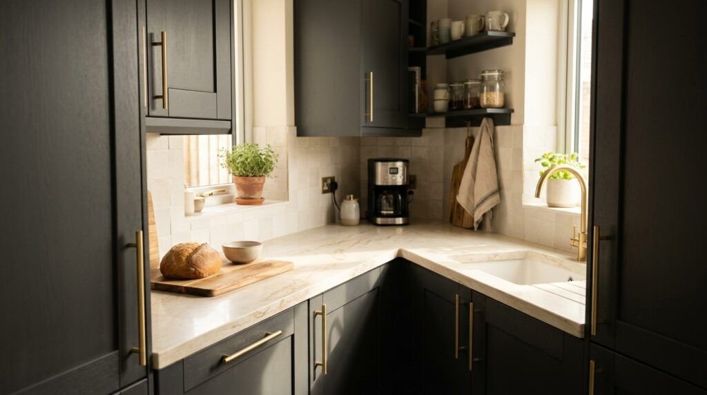 Charcoal Grey & Gold Kitchen Ideas