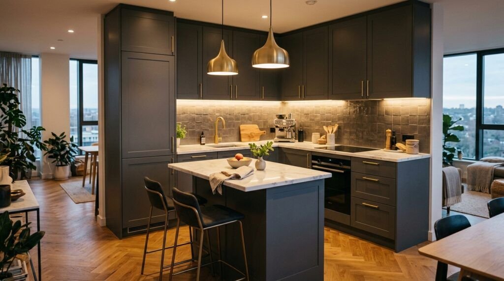 Charcoal Grey & Gold Kitchen Ideas