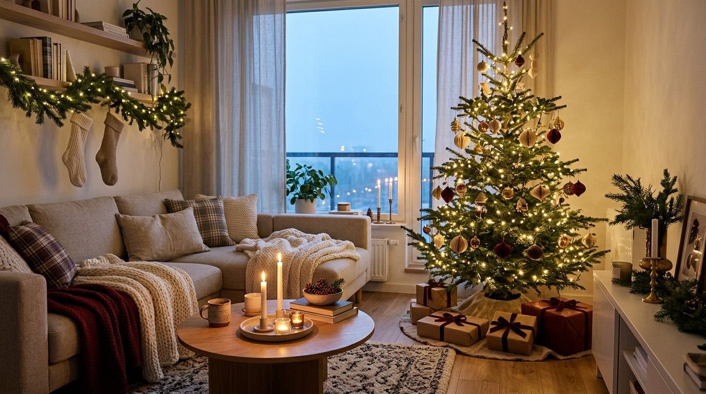You are currently viewing 23 Cozy Christmas Living Room Ideas for a Warm & Festive Home