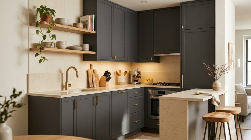 Charcoal Grey & Gold Kitchen Ideas