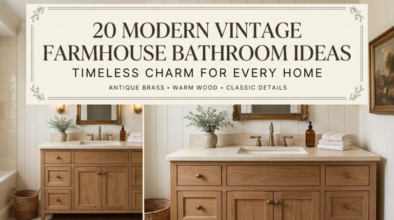 Read more about the article 20 Modern Vintage Farmhouse Bathroom Ideas for Timeless Charm